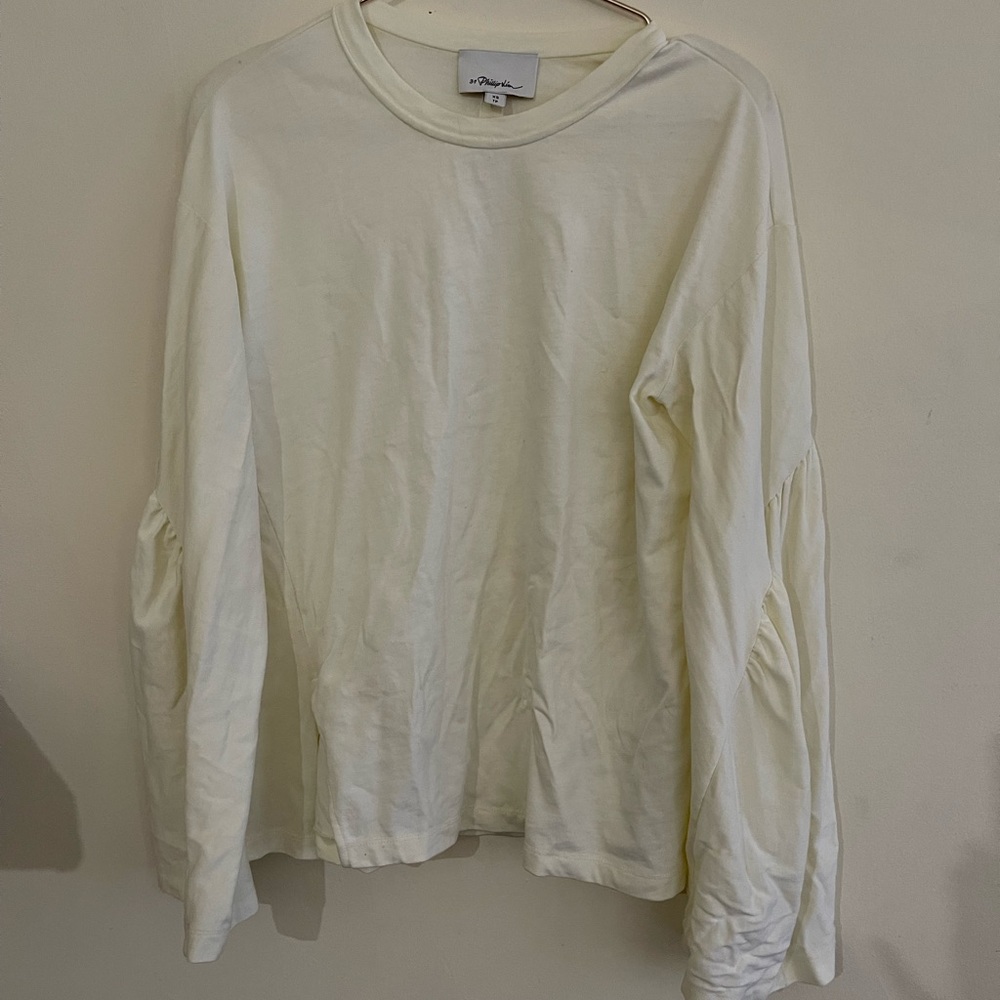 Phillip lim white flute sleeve top as xs